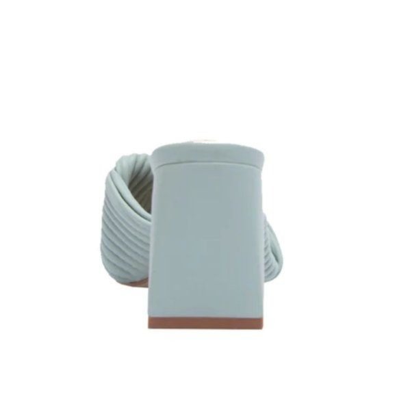 !! NEW !! Sustainable Square Toe Block Heel Mules in Mint Green    ﻿ - Picture 6 of 10